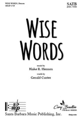 Wise Words SATB choral sheet music cover